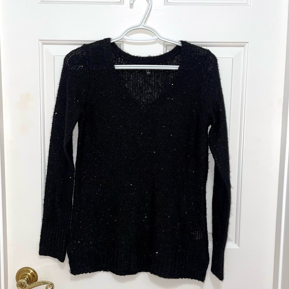 Black Apt.9 v-neck sweater with sequins small